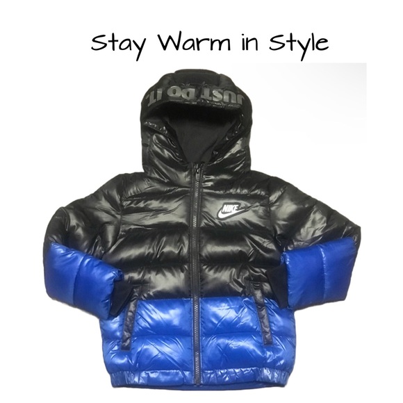 🚩SALE🚩 NIKE KIDS SHINY PUFFER COAT W/ Hood - Picture 1 of 3
